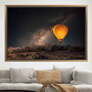 Printed Canvas: Elegant Cappadocia Hot Air <b>Balloon</b> Artwork,GOLD FRAMED CANVAS - Product Image 2