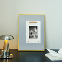 Cadre photo en alliage d'aluminium or, argent et rose, finition brossée, présentoir de table, cadeau de luxe pour mariage ou anniversaire, décoration d'intérieur