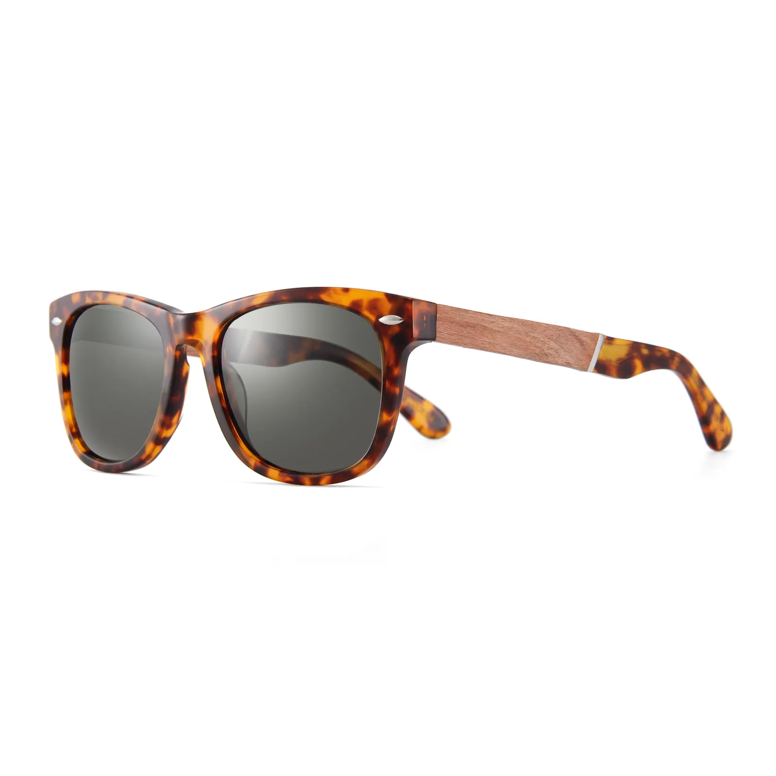 2022 retro large frame sunglasses men women wood decoration polarized sunglasses