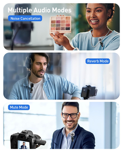 3 in 1 <b>Wireless</b> Lavalier Microphone Lapel <b>Mic</b> for Broadcast Interview Compatible With Mobile Phones Camera Speaker Tablet Pc - Product Image 4