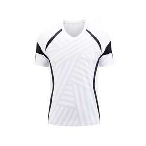 Venta al por mayor camiseta de entrenamiento de fútbol de secado rápido transpirable de manga corta con cuello en V tela de sublimación chándal de fútbol personalizado - Product Image 2