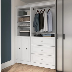 Armoire ouverte modulaire moderne sur mesure avec étagère réglable en panneau MDF mélaminé, design shaker à double bord, petit placard <span class=keywords><strong>d</strong></span>'<span class=keywords><strong>entrée</strong></span> - Product Image 2