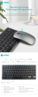 Ensemble clavier et souris sans fil COTECi à charge rapide, longue durée de vie de la batterie, double mode, pour ordinateur de bureau