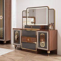 Ensemble de meubles de chambre à coucher complet de style turc moderne pour adultes, lit double, suite, rangement à domicile, cadre en bois, luxe, taille king