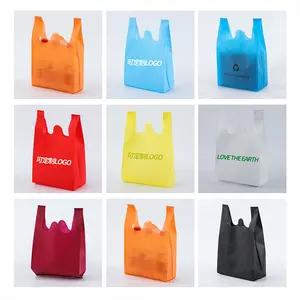 Wholesale custom printed shopping non woven d cut carry bags with your logo