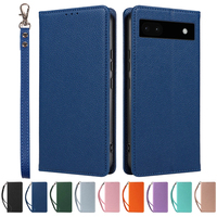 Étui portefeuille en cuir PU avec porte-cartes, dragonne et support pour Google Pixel 6A/5/5A/5 XL/4/4A/4 XL/3/3A/3 Lite/3 XL