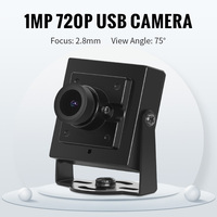 Cámara Industrial Mini HD UVC USB Plug and Play de 3200 1054 720P 2.8mm 75 CMOS 1/4\" con Lente Distorsionada, Montaje M12 y Reconocimiento Facial