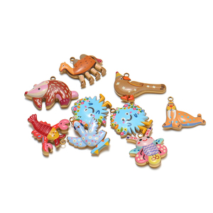 Breloques mignonnes en acier inoxydable plaqué or 18 carats, motifs abeille, petit monstre, écrevisse, oiseau, taupé, chameau, canard, manchoir, pour <span class=keywords><strong>la</strong></span> fabrication de bijoux - Product Image 4
