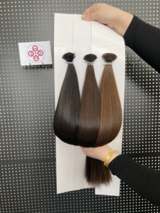 ผมต่อแบบ I-Tip ผมแท้ เวอร์จิ้น เรมี่ ผมตรง สีดำธรรมชาติ ไม่หลุดร่วง สำหรับผู้หญิง ใช้ในร้านเสริมสวย - Product Image 1