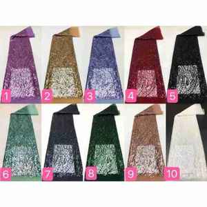 Bestickter Netzstoff mit Pailletten, Cheongsam, Afrikanische Spitze, Pflanzen- und Blumenmuster, Hochzeit, 100% Polyester, 130cm Breite - Product Image 3