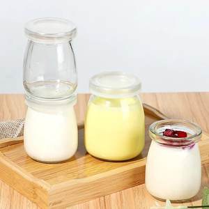 Riutilizzabile bottiglia di Yogurt in vetro <span class=keywords><strong>barattolo</strong></span> per budino 100ml 150ml 200ml facile estremità aperta per zucchero cibo in scatola gelatina Mousse tazza da Dessert gratis - Product Image 5