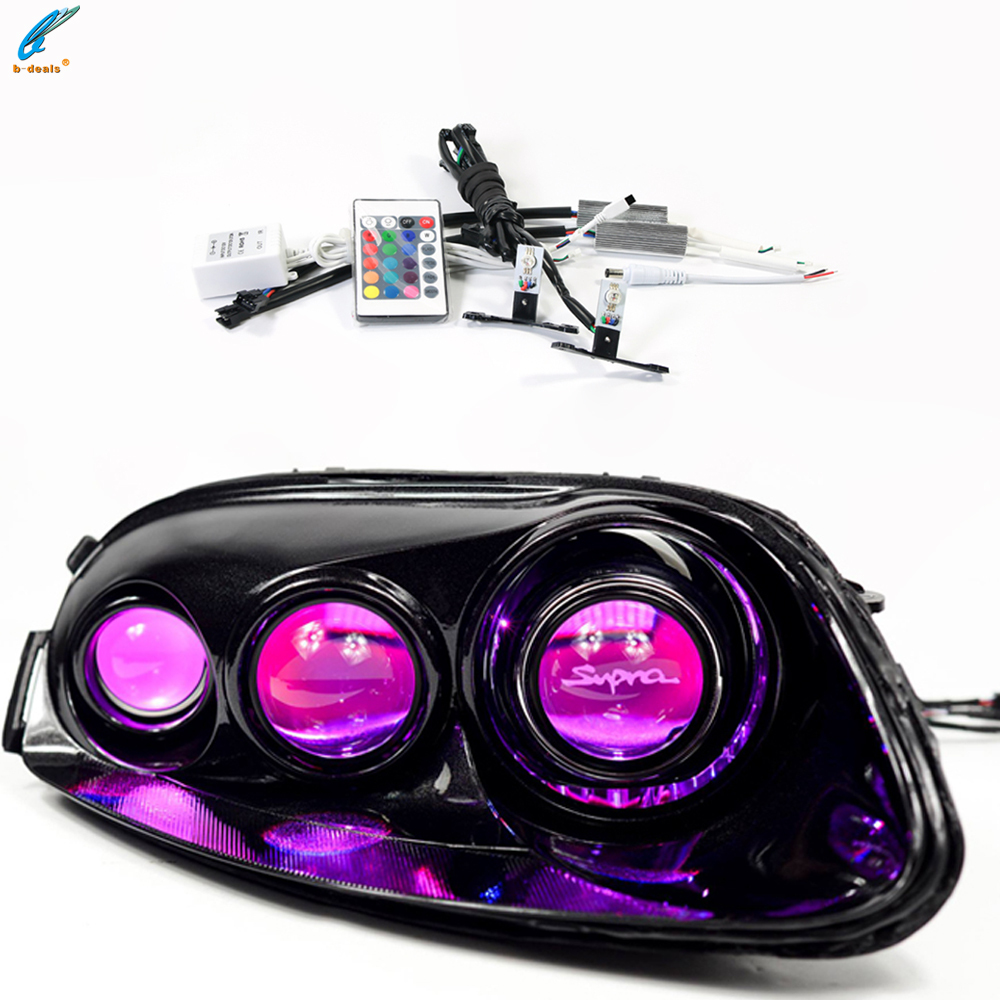 New 12v LED Devil Eyes RGB <strong>Demon</strong> Eyes IR Control Universal All Projector Lens Car <strong>Accessories</strong> for Retrofit/Upgrade