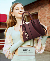 Tas tangan kulit poliester PU/, tas tangan perdagangan luar negeri, tas bahu kasual Vintage kapasitas besar, tas kulit PU mode baru 2025