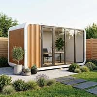 Maison conteneur modulaire écologique et durable Pod Apple Cabin au design contemporain pour usage extérieur : salon, cuisine, chambre