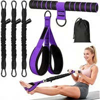 Entrenador Abdominal, Equipo de Entrenamiento para Abdominales, Expansor de Fisicoculturismo, Entrenador de Cuerpo Completo, Cuerda Elástica de Látex para Ejercicios en Casa, Ejercitador de Piernas