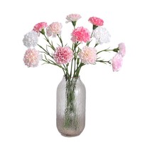 Fleur artificielle de carnation en plastique, tige unique, blanche, 57 cm, faite à la main, douce, moderne, pour la fête des mères, décoration de mariage