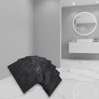 Carreaux muraux autocollants MONO 3mm en PVC imperméable imitation pierre ardoise noire pour crédence, usage domestique, garantie 5 ans