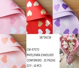 Korean <b>Paper</b> <b>Wrapping</b> <b>Paper</b> 57x57 Cm Heart Pattern For Gifts Flowers Crafts 20 Pieces - Product Image 3
