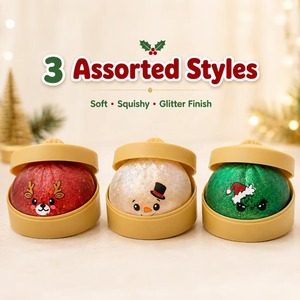 Jouet Squishy Géant de Noël en forme de Boulette Scintillante en TPR, Jouet Sensoriel Anti-Stress à Presser pour Enfants - Product Image 2