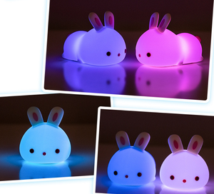 ไฟกลางคืนรูปกระต่ายซิลิโคนแบบชาร์จ USB ควบคุมการสัมผัส RGB ปรับความสว่างได้ โคมไฟ LED รูปกระต่ายสำหรับเด็ก ของขวัญสำหรับห้องนอน - Product Image 2