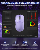 AULA SC580 Mouse Gaming Tri-mode Isi Ulang Ergonomis 10000 DPI Nirkabel RGB Backlit 7 Tombol untuk Kantor dan Gaming