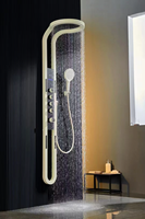 Ensemble de pommeau de douche à clé de piano multifonctions Arroseur chaud et froid Robinets thermostatiques à jet doux Système de panneaux