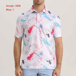 Maillot de spandex en polyester imprimé avec motif de logo personnalisé, séchage rapide, golf ajusté UPF 50 pour T-shirts polo - Product Image 2