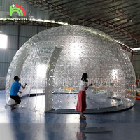 Tente Igloo transparente sphérique Double PVC dôme gonflable maison à bulles
