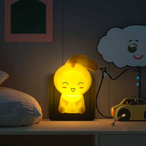 Veilleuse LED W097 Lapin Cartoon Mini en ABS, Lumière Blanche Chaude, Design Moderne, 0.6W, 110V/220V, à Brancher pour Chambre à Coucher - Product Image 1