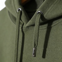 Pull à capuche doublé brodé en coton 100% de style européen personnalisé, coupe ample, tendance, couleur unie, adapté à l'automne