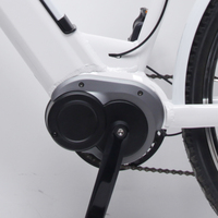 TXED Vélo de ville blanc à suspension 28 pour adulte, vélo de ville électrique 36V 250W, vélos de ville électriques à 7 vitesses