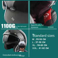 Nouveau casque moto demi-coque rétro en fibre de carbone avec visière intégrée, fente pour lunettes, design graphique, toutes saisons, vente en gros