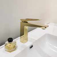 Grifo de Lavabo Cuadrado Monomando Gris Metálico, Cuerpo de Latón, Manija de Aleación de Zinc, Montaje en Cubierta, Grifo Moderno para Baño