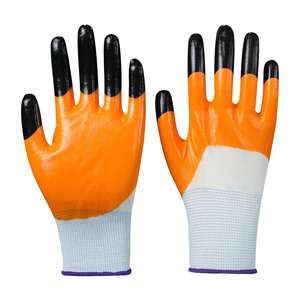 Gants de travail de sécurité en polyester, nylon et nitrile, fabriqués au Vietnam, avec paume lisse micro-sable et manchette élastique, pour manutention générale - Product Image 1