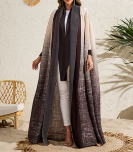 Luxe geplooide abaya voor dames 2026 <span class=keywords><strong>Dubai</strong></span> Miyake open voorzijde cardigan kaftan Midden-Oosterse elegante bescheiden jurk plus size geprint - Product Image 2