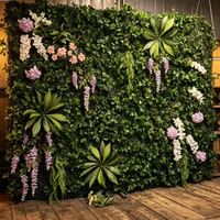 Mur végétal artificiel en tissu pour la décoration d'hôtels, vente en gros d'usine, plantes décoratives, murs de fleurs artificielles