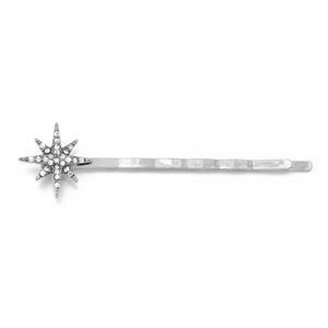 H1024โบราณบรอนซ์คริสตัลปูพระจันทร์เสี้ยว Starbursts สวรรค์ทองเหลืองปิ่นปักผมบ๊อบบี้หมุด