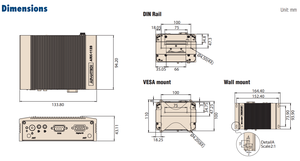 Computadora Integrada Mini PC Sin Ventilador de Tamaño de Palma Advantech ARK-1123L de Bajo Costo con Intel Atom E3825 SoC, Doble COM y GPIO - Product Image 4