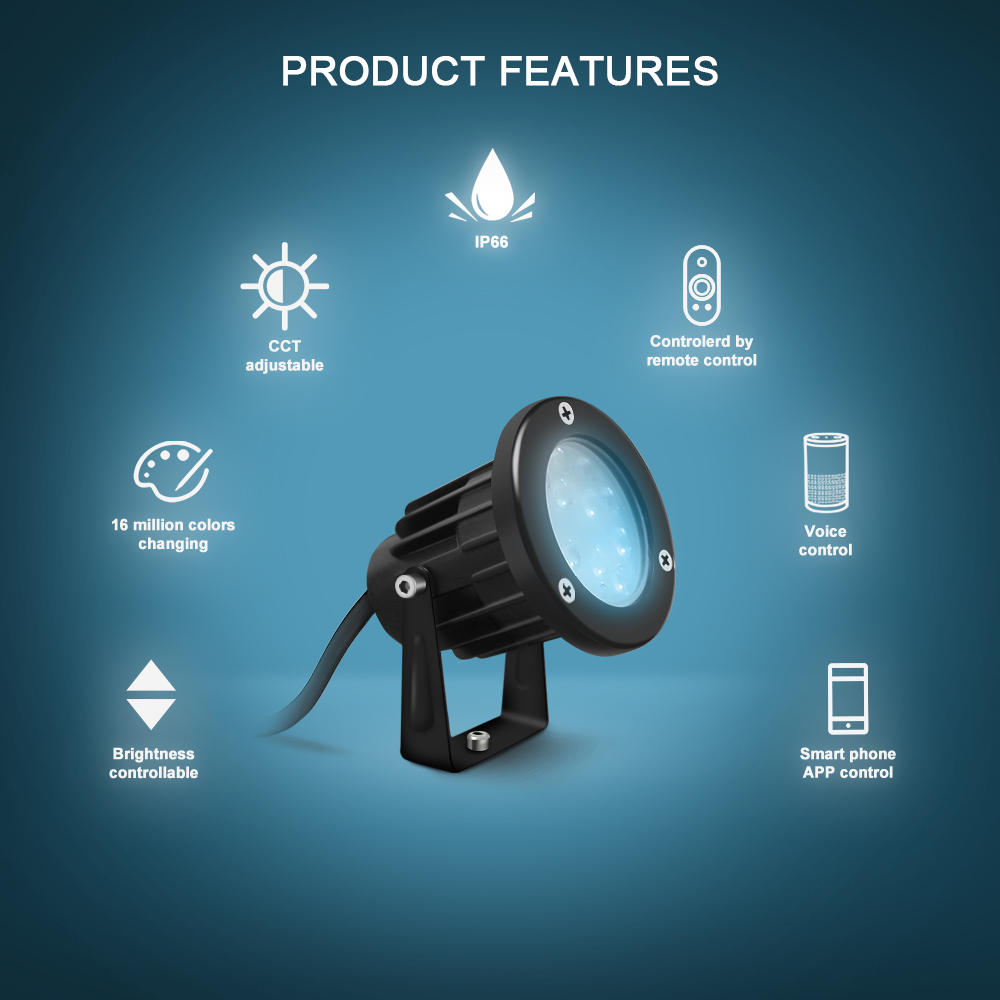 Gledopto GL-G-003P Smart LED Spike Light: 7W RGB CCT Zigbee 3.0 Outdoor Garden Light for HomeKit Ale