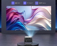 Projecteur Android avec grand écran Full HD 4k de 300 pouces avec correction Keystone Zoom 75%