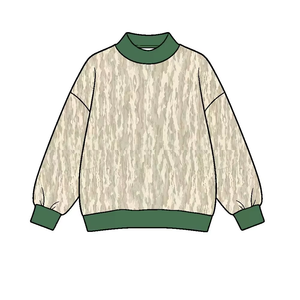 เสื้อสเวตเชิ้ตพิมพ์ลายพรางสำหรับเด็กผู้หญิง คอเต่า แขนยาว สวมใส่สบาย ปรับแต่งโลโก้ได้ - Product Image 3