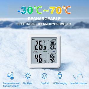 High Precision <strong>Digital</strong> Thermo-Hygrometer Large <strong>LCD</strong> <strong>Display</strong> Temperature <strong>Controller</strong> ABS for Home Office Greenhouse OEM - Product Image 5