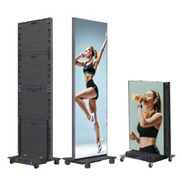 Afficheur LED pliable P1.86, affichage double face, écran publicitaire mobile portable, sur pied, portrait