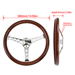 Volante Deportivo JDM Clásico Retro de Alta Calidad, 380 mm, ABS Electrochapado, Estilo Universal Leaders - Product Image 2
