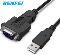 Cable BENFEI USB a Serial de 1.8 Metros, USB a RS-232 Macho (9 Pines) DB9, Blindado con Lámina, para Uso con Computadoras con Sistema Operativo Win/Mac