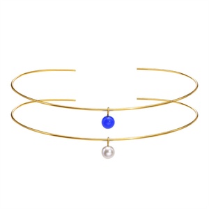 Collier simple et luxueux en acier inoxydable plaqué or, chaîne à maillons réglable, pendentif en cristal, pour femmes, occasions spéciales, anniversaire, cadeau - Product Image 1
