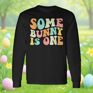 Some Bunny Is One <b>Easter</b> 1st Birthday Long Sleeve <b>T</b>-<b>Shirt</b> - Product Image 3