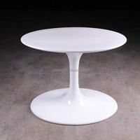 Table à manger moderne de forme ovale en fibre de verre blanche avec plateau en marbre, meubles assemblés