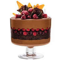 Grand saladier en verre à large ouverture avec support sur pied pour la cuisine, les fêtes, les desserts, les fruits et les salades