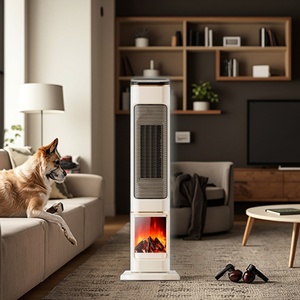 2000W Electric Tower <b>Fan</b> Heater Portable PTC Ceramic 12 Hours Timer <b>Remote</b> <b>Control</b> 3D Flame Effect Fast Heating for Home Winter - Product Image 1